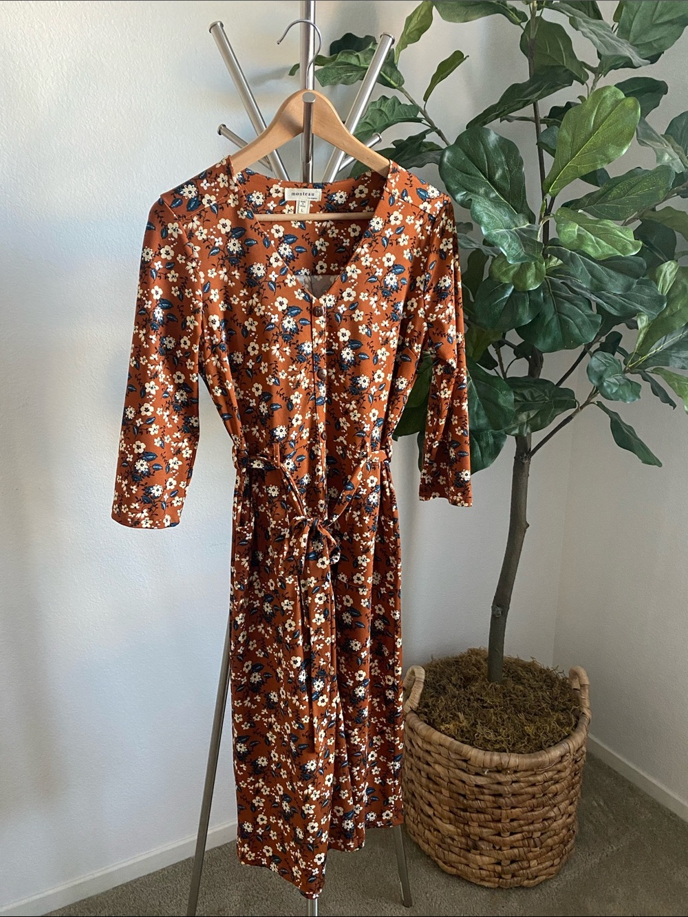 Monteau | Carmel quarter sleeve floral dress